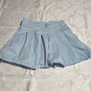 American Eagle Outfitters Sky Blue Pleated Mini Skirt With Pockets